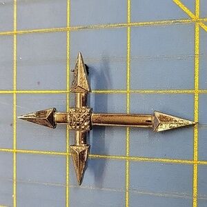 Crystal Avenue Cross Rhinestone Pewter  Tone 2.5" Pin.
